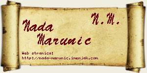 Nada Marunić vizit kartica